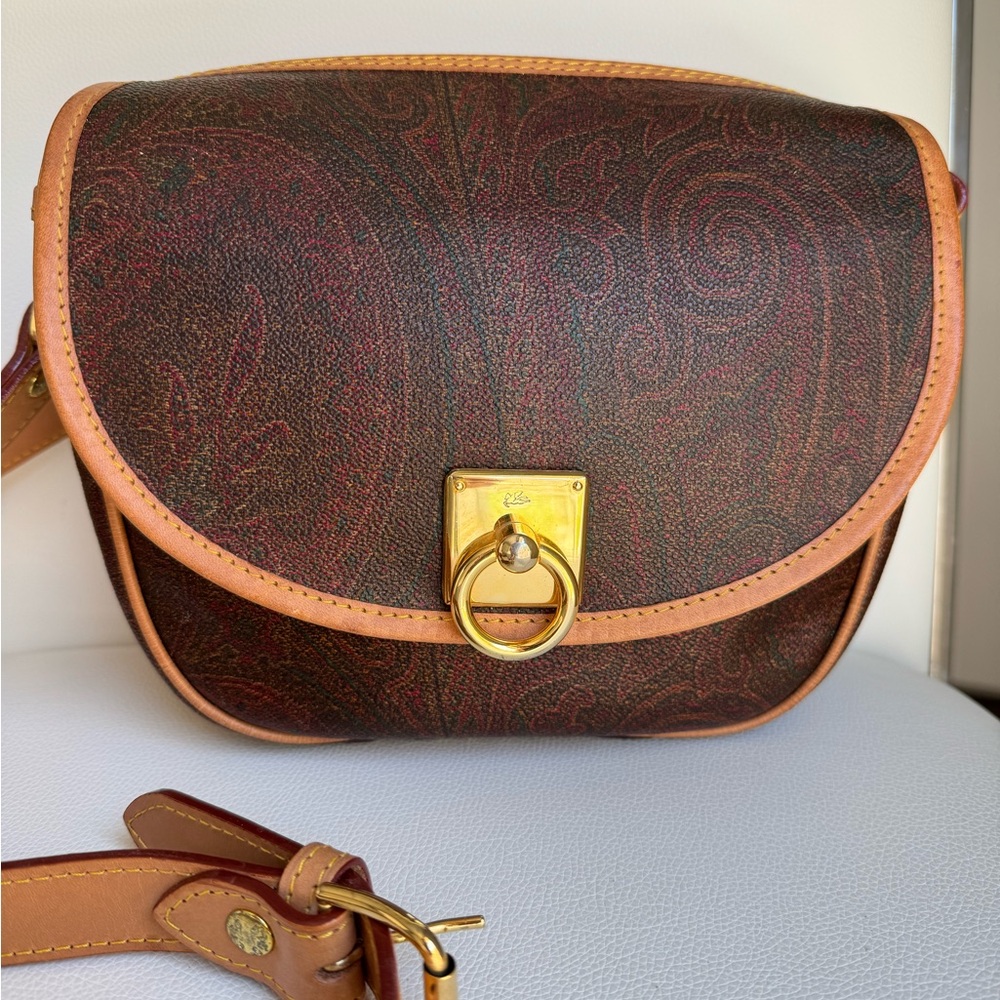 VINTAGE ETRO Arnica Paisley Crossbody/Shoulder Bag with call outs
